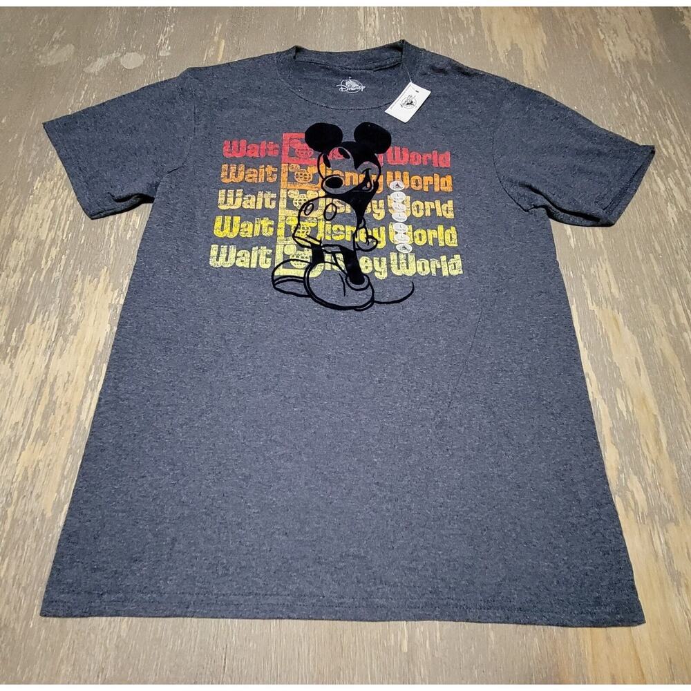 Disney Parks Walt Disney World Gray Mickey Mouse Shirt Size Youth Large *NWT